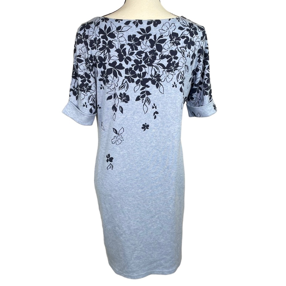 Karen Scott Sport Blue Floral Knit Dress - Picture 2 of 7
